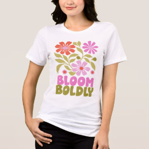 T-shirt En Tri-matière Retro Boho Floral Inspirational Affirmation Citati