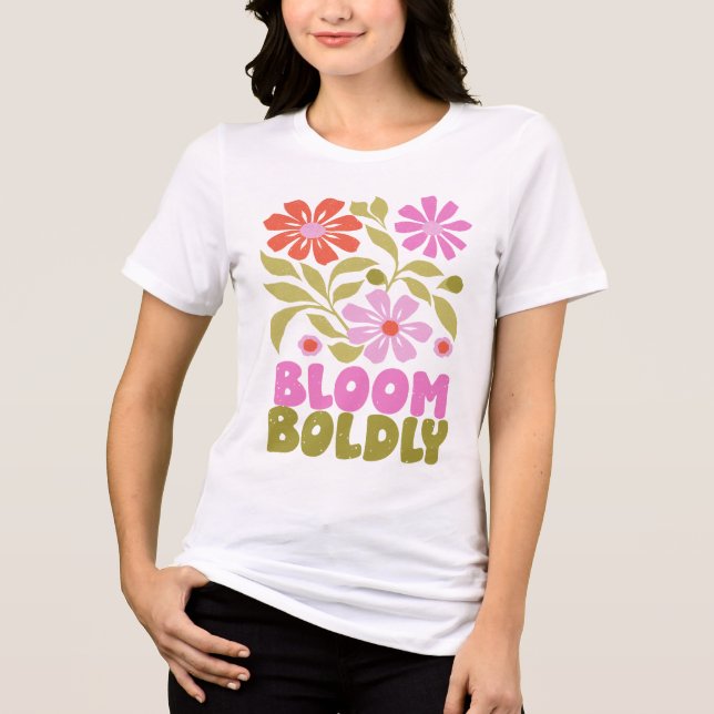 T-shirt En Tri-matière Retro Boho Floral Inspirational Affirmation Citati (Recto)