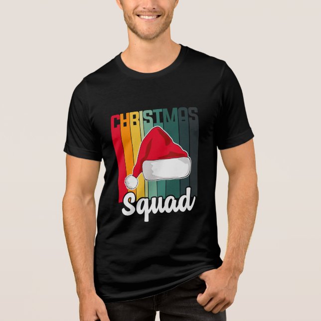 T-shirt En Tri-matière Retro Christmas Squad Santa Hat Festive (Recto)