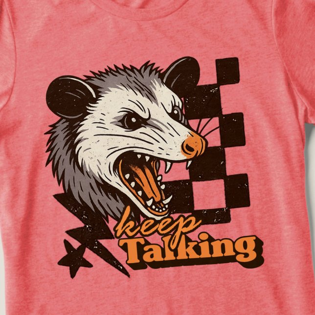 T-shirt En Tri-matière Retro Continue Talking Feral Possum : Animal sauva (This keep talking feral possum design brings bold edgy humor to your day!
)