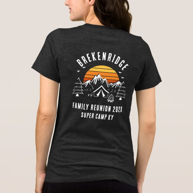 T-shirt En Tri-matière Retro Famille Réunion Camping vacances sur mesure (Verso)