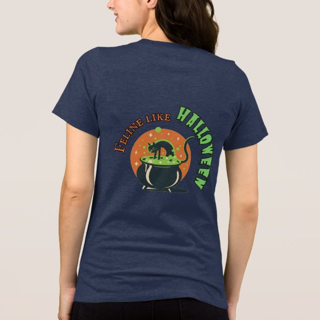 T-shirt En Tri-matière Rétro Halloween Chat Faire Potion (Verso)