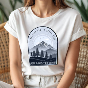 T-shirt En Tri-matière Retro Mountain Vacances en Famille Bleu ID1136