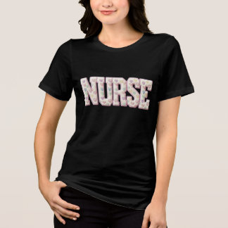 T-shirt En Tri-matière Retro Nurse Valentine , Faux Yarn Heart Coquette