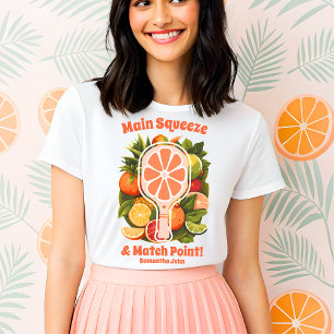 T-shirt En Tri-matière Retro Tropical Citron Pickleball Shower de Mariage