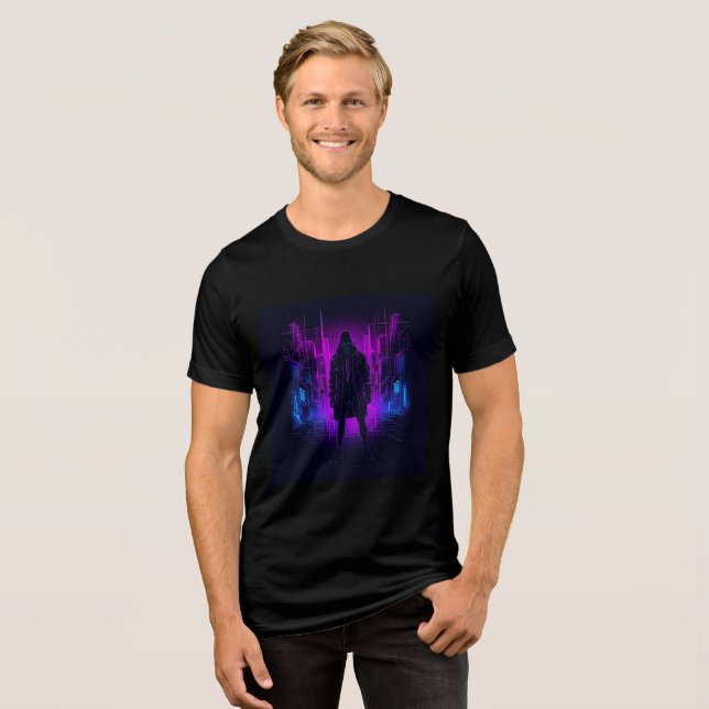 T-shirt En Tri-matière Rêves de nuit - Neon Cyberpunk futuriste (Recto plein)