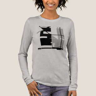 T-shirt En Tri-matière Revêtement gris noir Géométrique Art Abstrait MCM