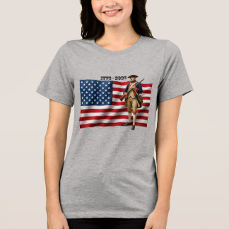 T-shirt En Tri-matière Revolutionary War Soldier & American Flag 250 URM