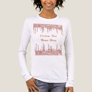 T-shirt En Tri-matière Rose Gold Parties scintillant Drivers Nom de texte