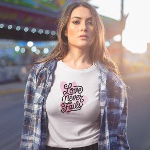 T-shirt En Tri-matière Rose Spirituel & Amour N'Échoue Jamais