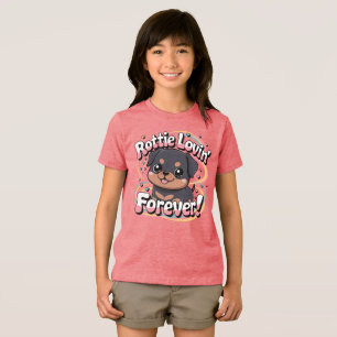 T-shirt En Tri-matière Rottie Lovin’ Forever - Kawaii Chibi Rottweiler