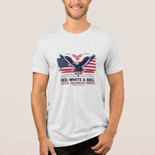 T-shirt En Tri-matière Rouge, blanc et barbecue - Tri-Blend Premium Eagle