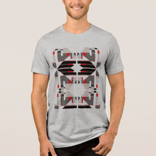 T-shirt En Tri-matière Rouge noir gris symétrique sud-ouest d'inspiration
