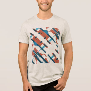 T-shirt En Tri-matière Rouille Turquoise Turquoise incliné Sud-ouest Art 