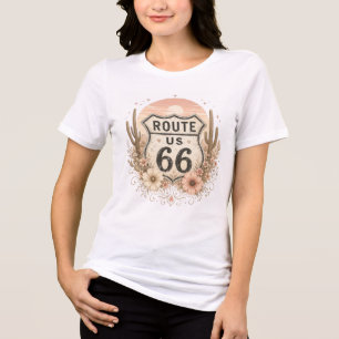 T-shirt En Tri-matière Route florale désertique 66 Crête routière