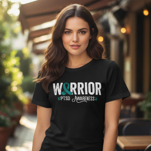 T-shirt En Tri-matière Ruban de sensibilisation sarcelle Guerrier SSPT