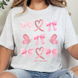 T-shirt En Tri-matière Ruban rose T-Shirt, Coquette Canc