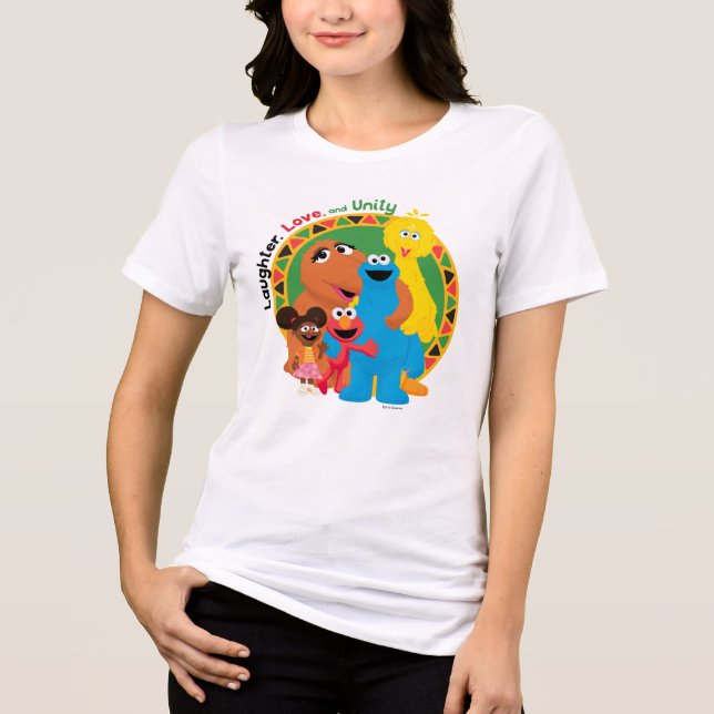 T-shirt En Tri-matière Rue Sésame | Rire, amour et unité (Recto)