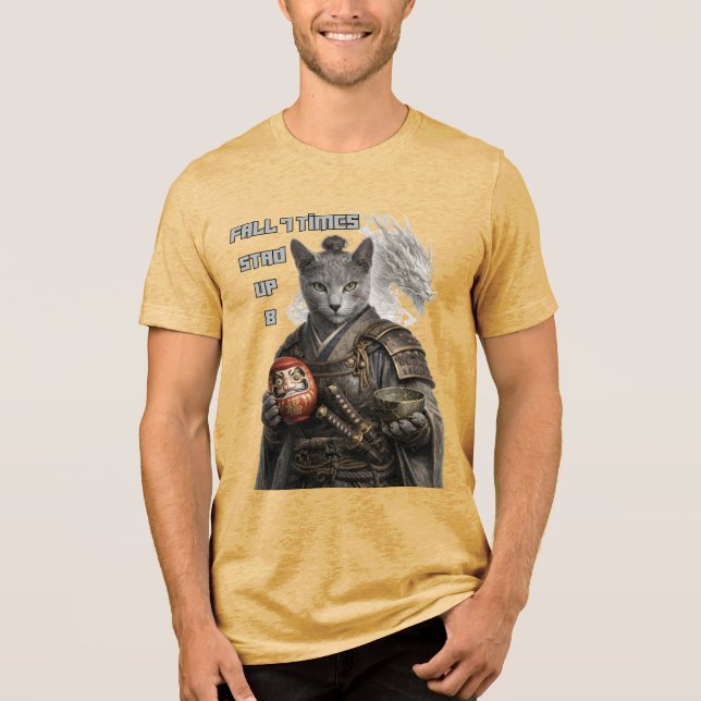 T-shirt En Tri-matière Russian Blue Samurai Cat (Recto)