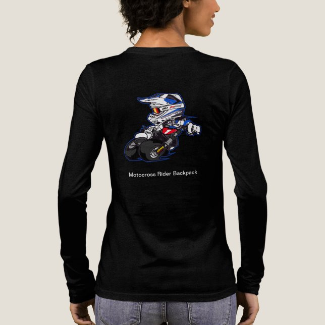 T-shirt En Tri-matière Sac à dos illustré Motocross (Verso)