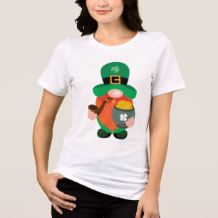 T-shirt En Tri-matière Saint Patrick's Day Leprechaun Gnome Pot d'or