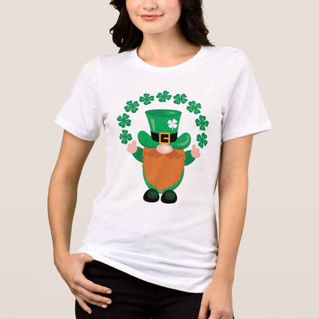 T-shirt En Tri-matière Saint Patrick's Day Lucky Leprechaun Gnome (Recto)