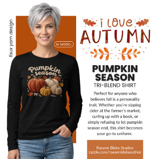 T-shirt En Tri-matière Saison des citrouilles Faux Yarn Bella+Canvas