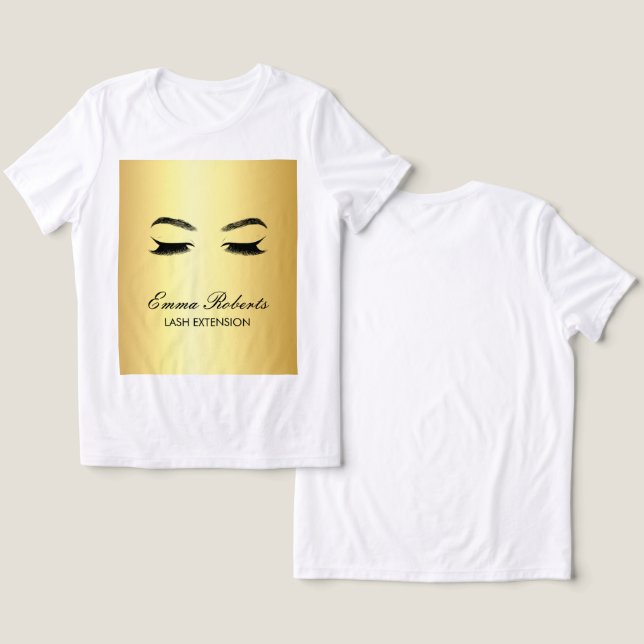 T-shirt En Tri-matière Salon de beauté Golden Lashes & Brow (Design Recto & Verso)