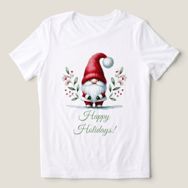 T-shirt En Tri-matière Salutations Festive Gnome (Design Recto)