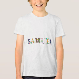 T-shirt En Tri-matière SAMUEL Nom Art Avec Fleurs Brodées