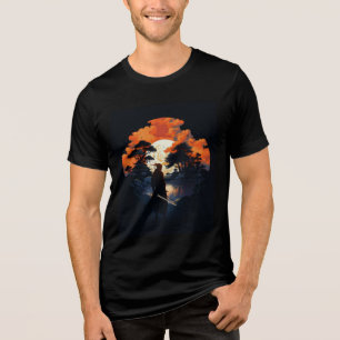 T-shirt En Tri-matière Samurai Katana Japon Ninja guerrière Tri-Blend