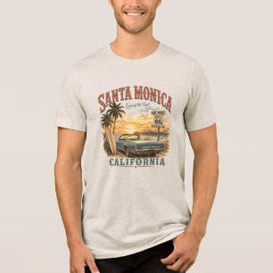 T-shirt En Tri-matière Santa Monica Californie Route 66 Historique Fin
