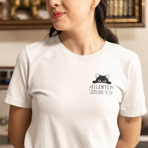 T-shirt En Tri-matière Sarcastique Silencieusement Vous Jugeant Chat Noir