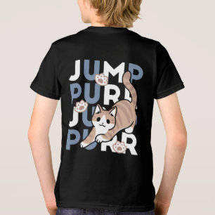 T-shirt En Tri-matière Sauter Purr Jump : Conception de chat joueuse avec