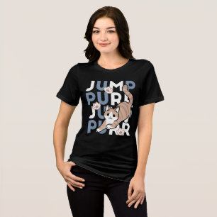 T-shirt En Tri-matière Sauter Purr Jump : Conception de chat joueuse avec