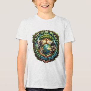 T-SHIRT  EN TRI-MATIÈRE SAUVONS NOTRE PLANÈTE