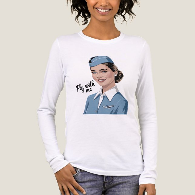 T-shirt En Tri-matière Scandinavian stewardess Long Sleeve Shirt (Recto)