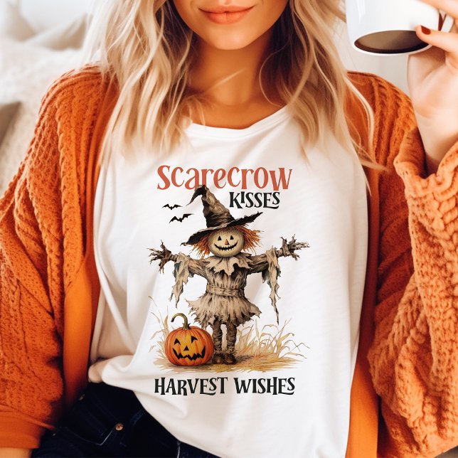 T-shirt En Tri-matière Scarecrow Baisers de récolte souhaits Halloween Vi (Créateur téléchargé)