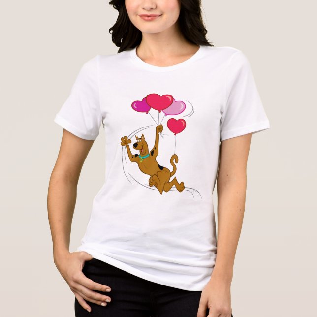 T-shirt En Tri-matière Scooby Doo - Ballons Coeur (Recto)