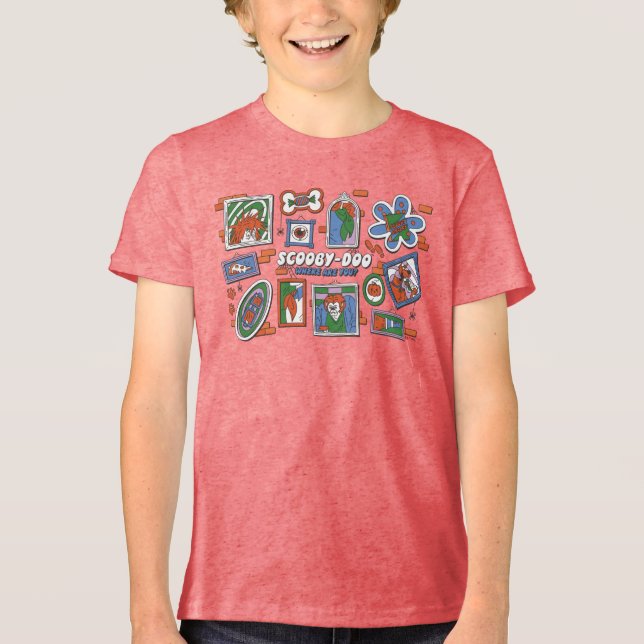 T-shirt En Tri-matière Scooby-Doo Wall of Halloween Picture Frames (Recto)
