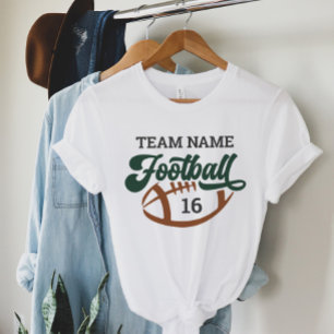 T-shirt En Tri-matière Script personnalisé d'équipe de football vert blan
