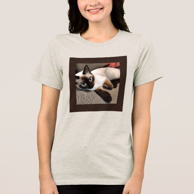 T-shirt En Tri-matière Seal Point Siamese Portrait numérique (Recto)