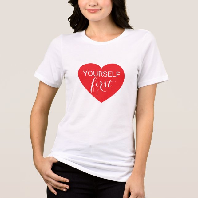 T-shirt En Tri-matière Self-Love First Confort Fit Tri-Blend T-Shirt (Recto)
