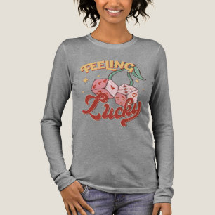 T-shirt En Tri-matière Sentiment Lucky Dice Retro Typographie
