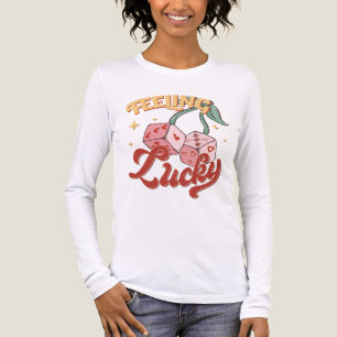 T-shirt En Tri-matière Sentiment Lucky Dice Retro Typographie