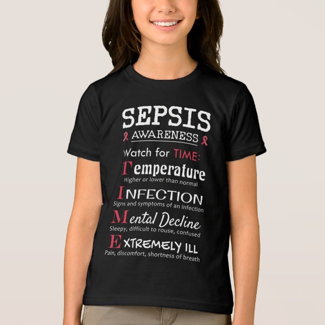 T-shirt En Tri-matière Sepsis Awareness Watch pour le guide TIME (Recto)