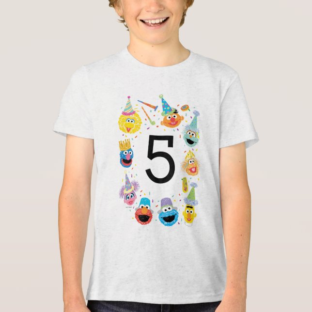 T-shirt En Tri-matière Sesame Street Confetti Anniversaire (Recto)