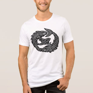T-shirt En Tri-matière Signe des Poissons Celtique à Double-Courant   Bur
