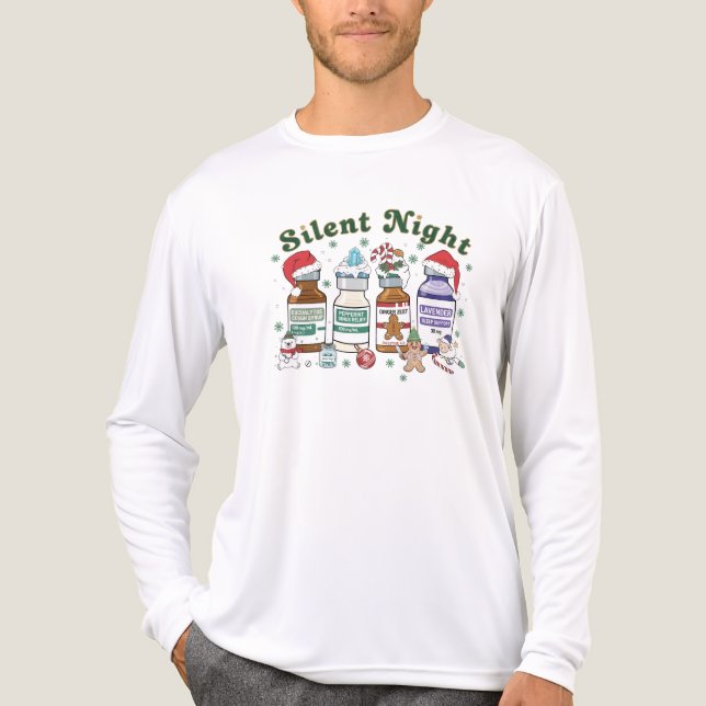 T-shirt En Tri-matière Silent Night Christmas Nurse, Festive Healthcare (Recto)