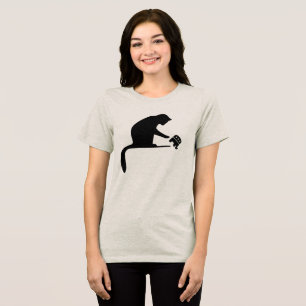 T-shirt En Tri-matière Silhouette de chat noir